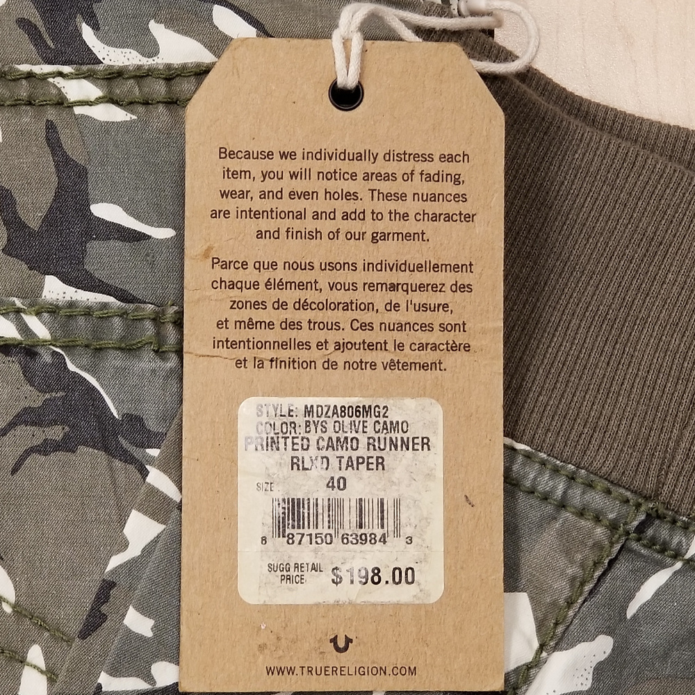 True Religion Taper Printed Camo Runner